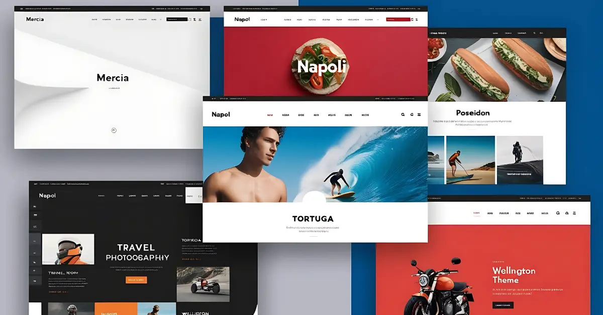 Display of premier WordPress themes tailored for business use, featured on the Magical Wings and WordPress Theme Lab site.